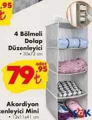 4 BÖLMELİ DOLAP DÜZENLEYİCİ